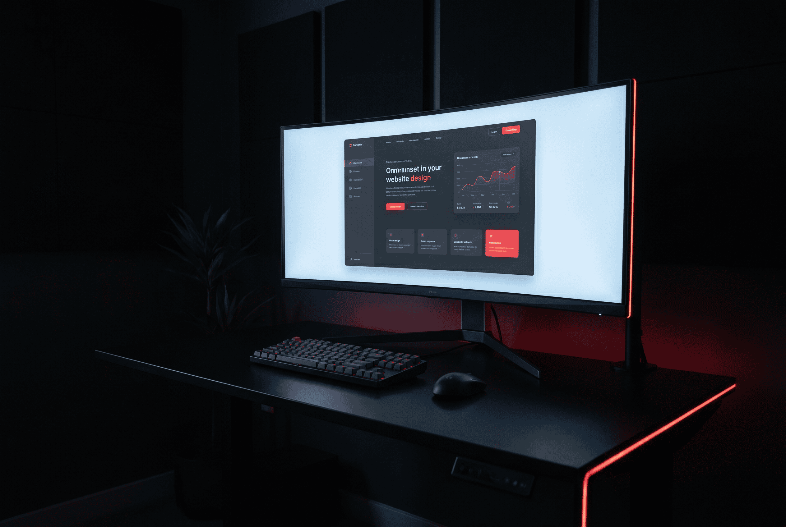 Web Development — Glowing dark monitor setup